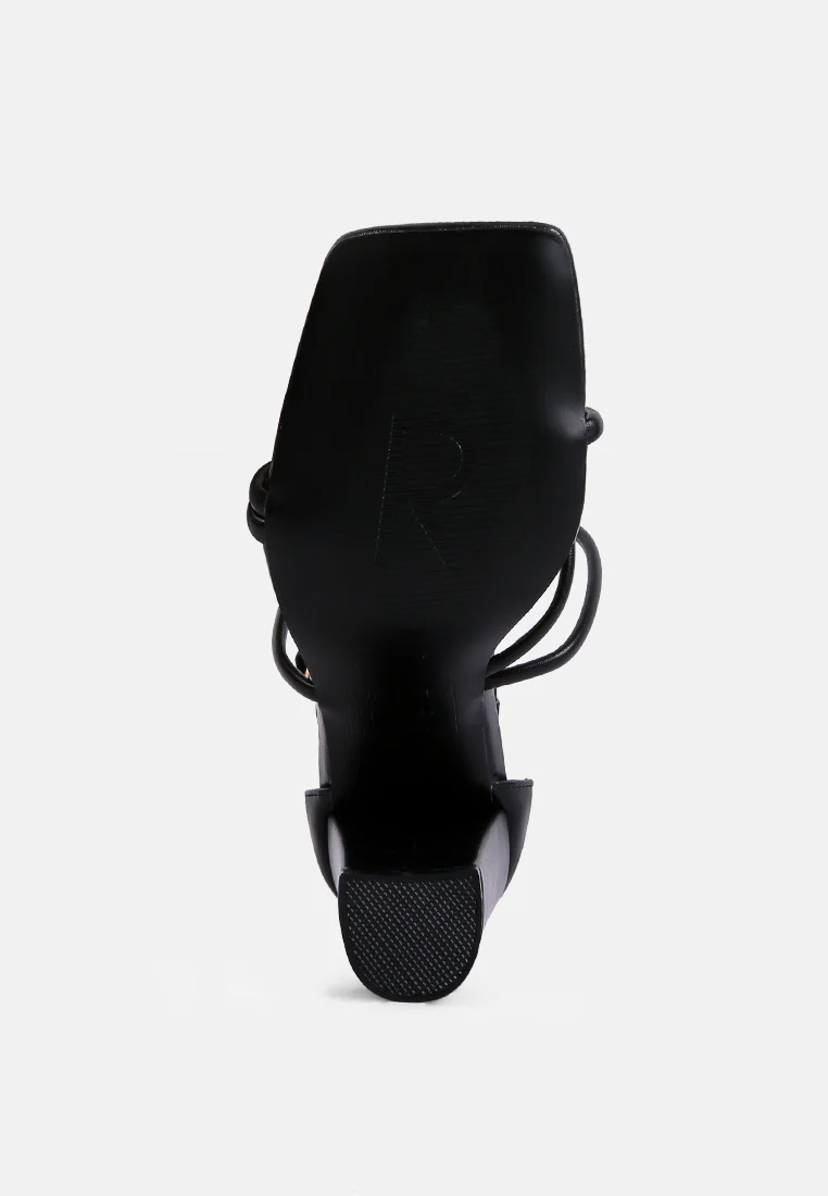 OPULENCE Black High Heeled Dress Sandals - Image 8