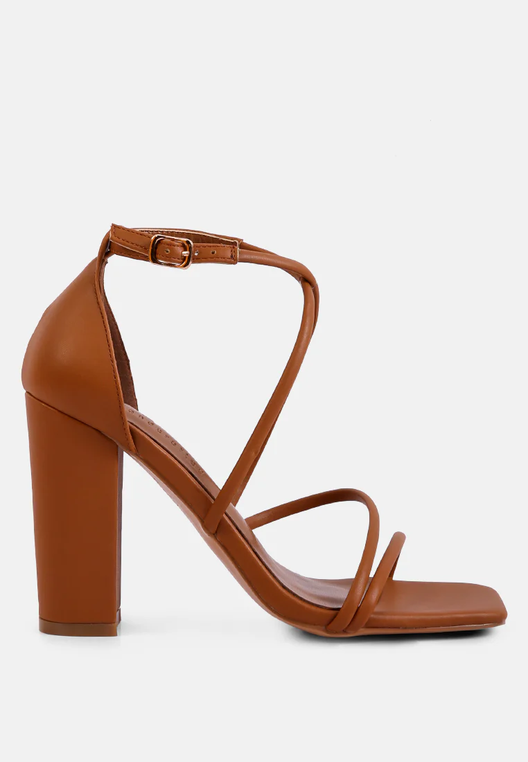 OPULENCE Tan High Heeled Dress Sandals - Image 2