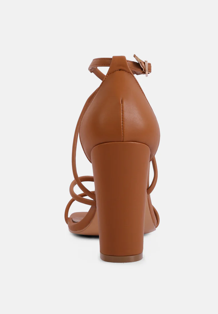 OPULENCE Tan High Heeled Dress Sandals - Image 5