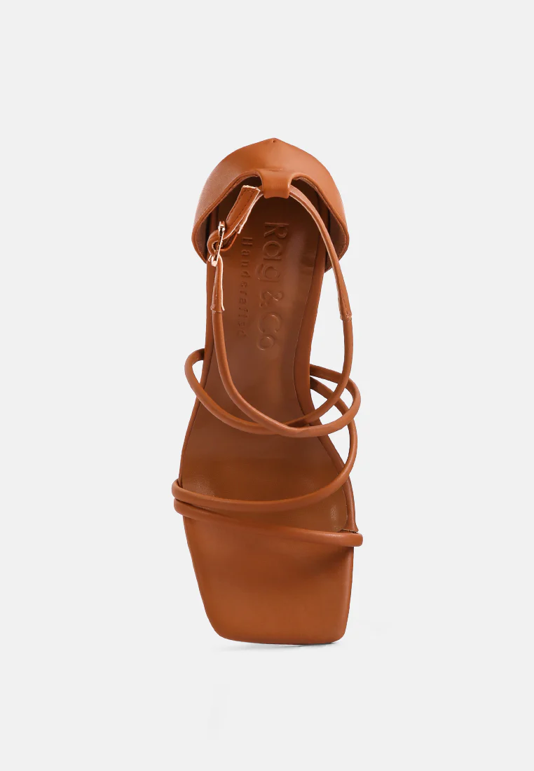 OPULENCE Tan High Heeled Dress Sandals - Image 6
