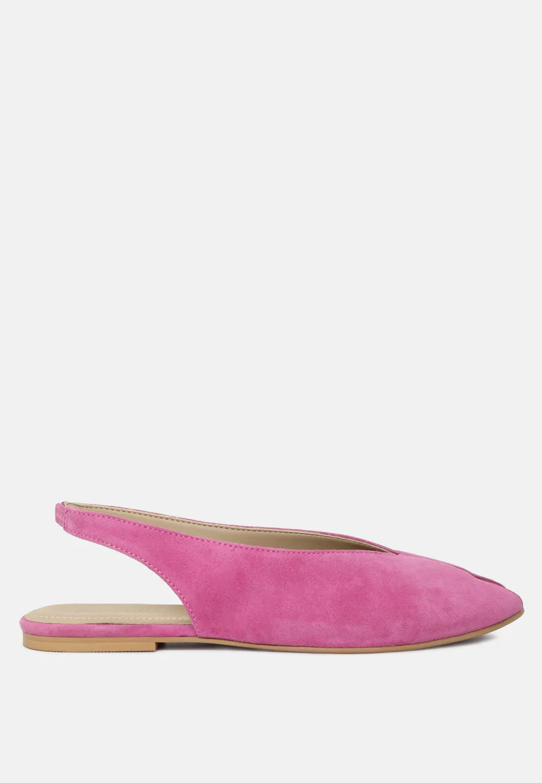 ORIANA Fuchsia Slingback Flat Sandals