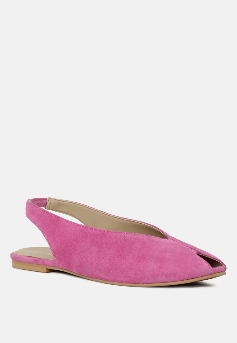 ORIANA Fuchsia Slingback Flat Sandals - Image 3