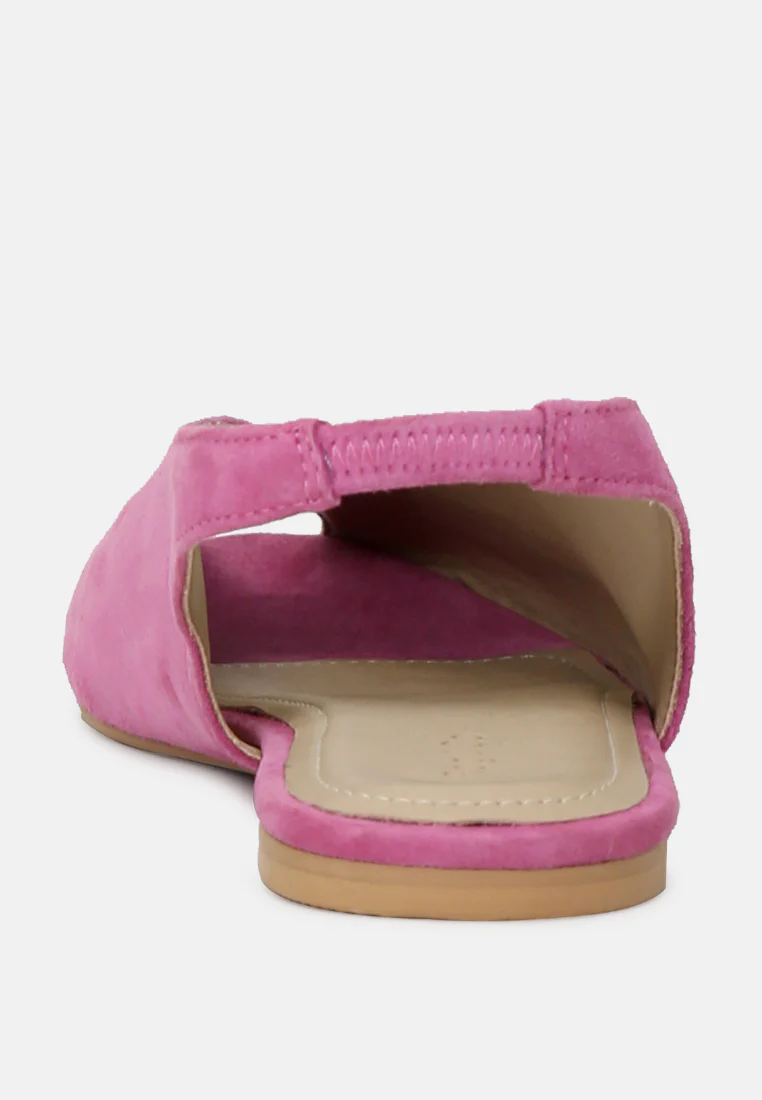 ORIANA Fuchsia Slingback Flat Sandals - Image 6