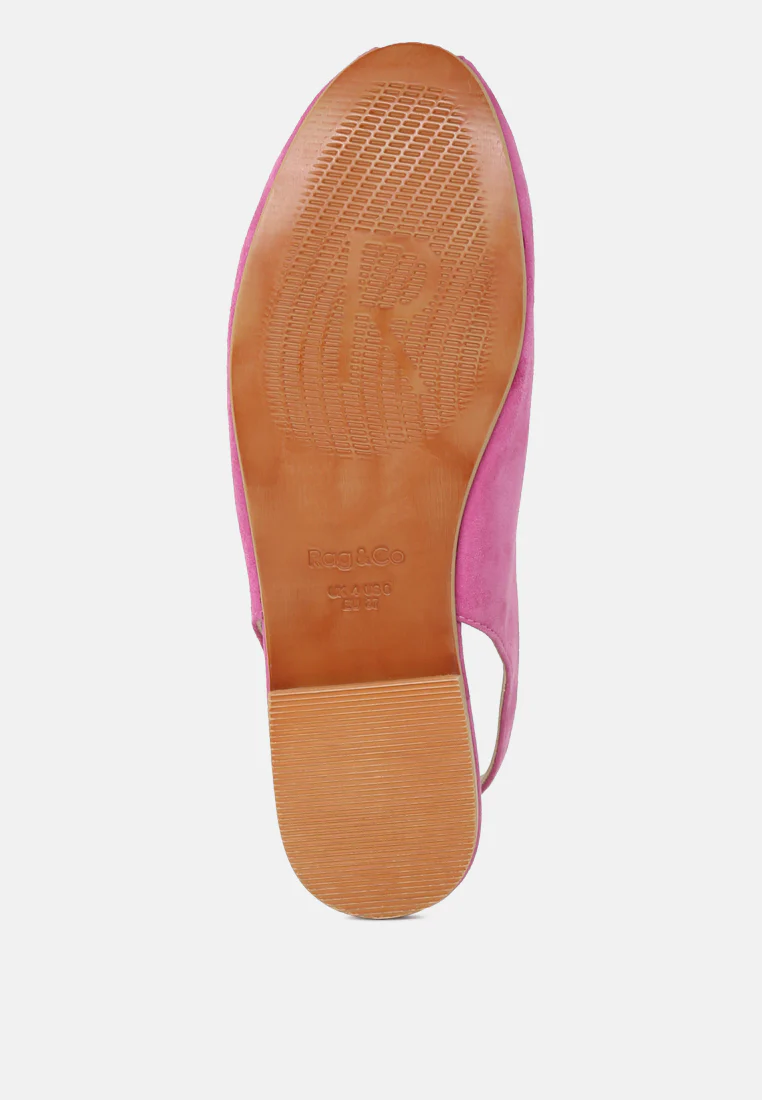 ORIANA Fuchsia Slingback Flat Sandals - Image 7
