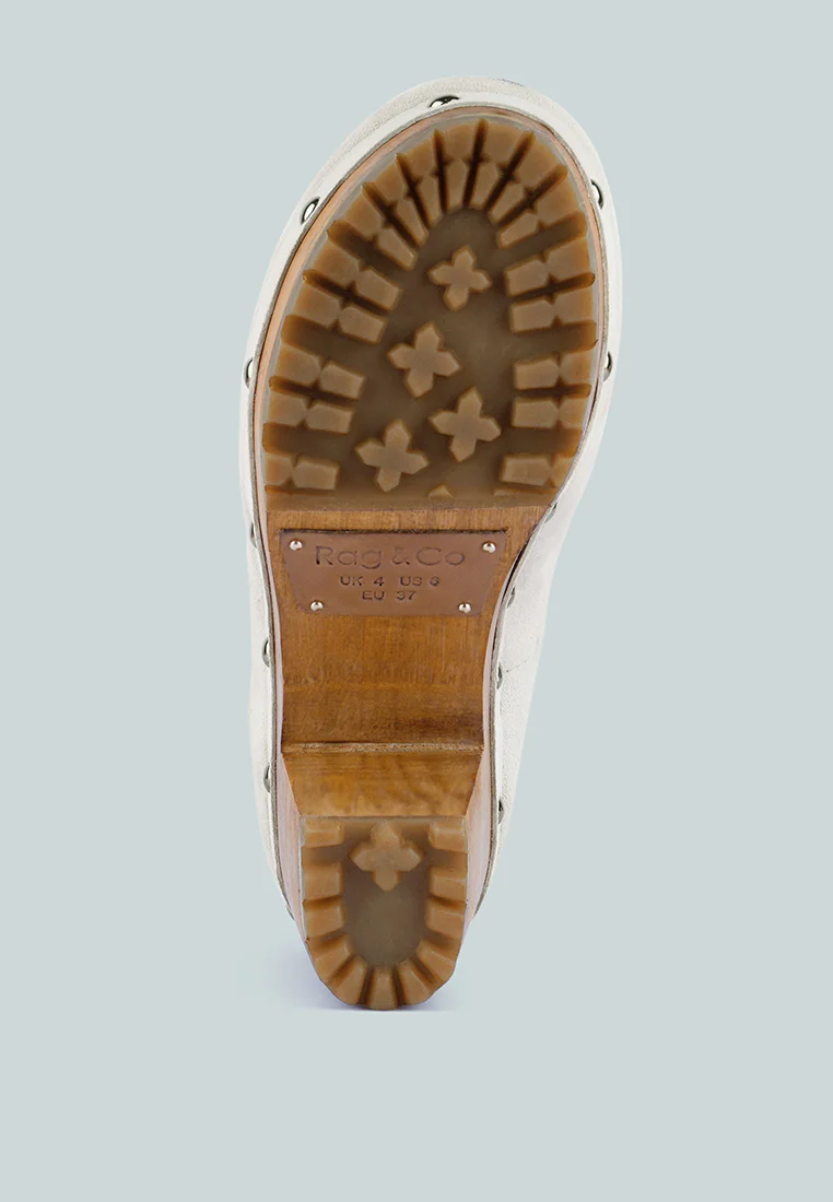 OSAGE White Clogs Loafers in Fine Suede - Image 7