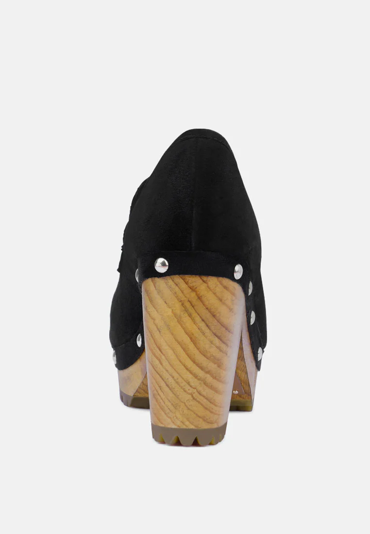 OSAGE Black Clogs Loafers in Fine Suede - Image 5