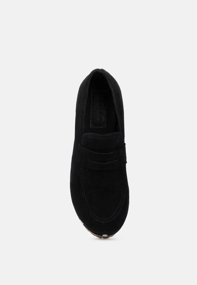 OSAGE Black Clogs Loafers in Fine Suede - Image 6