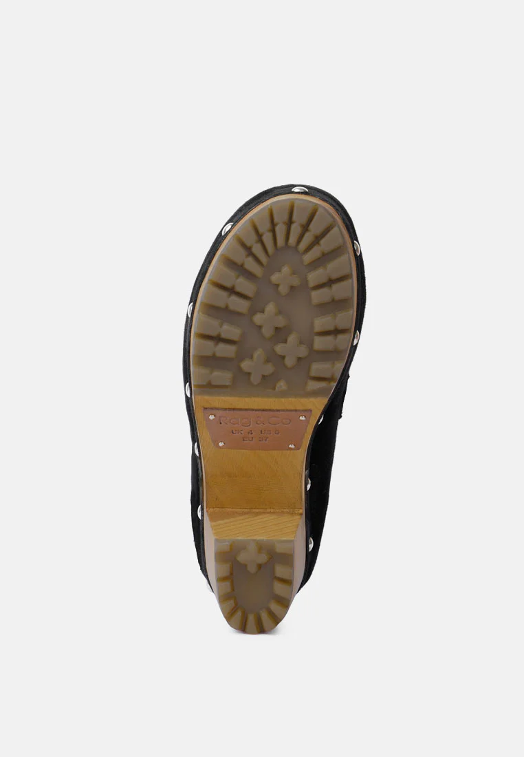 OSAGE Black Clogs Loafers in Fine Suede - Image 7