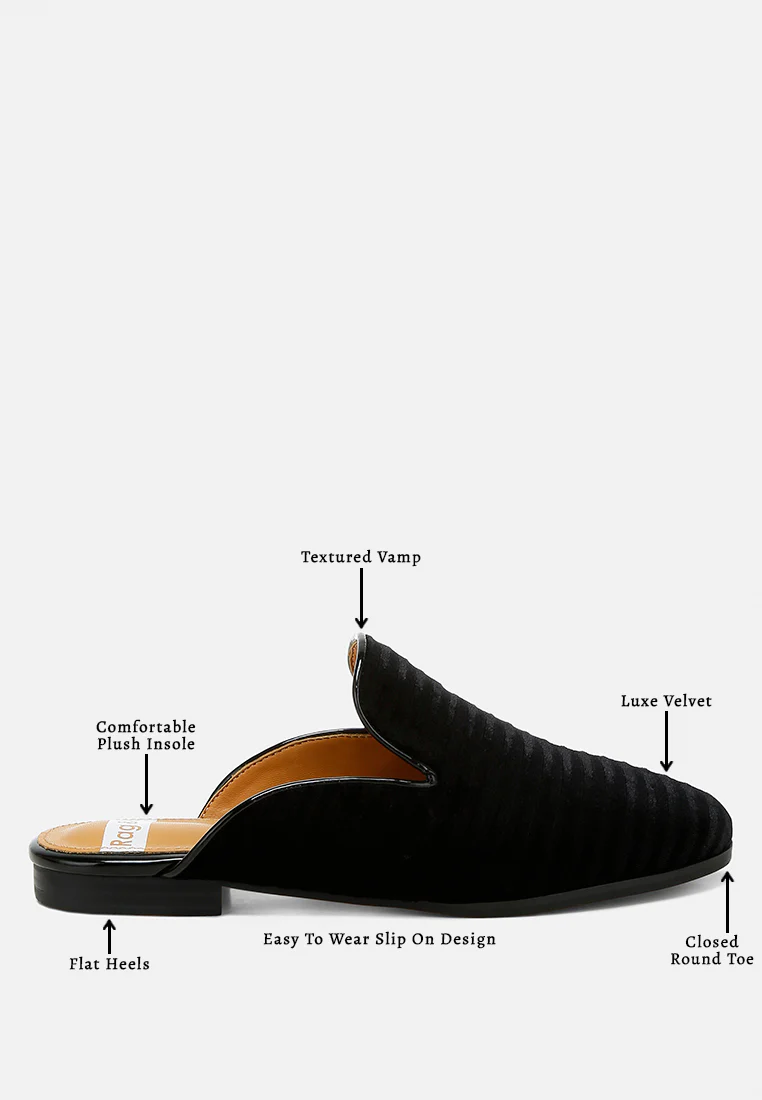 Ouzini Velvet Textured Slip On Mules - Image 21