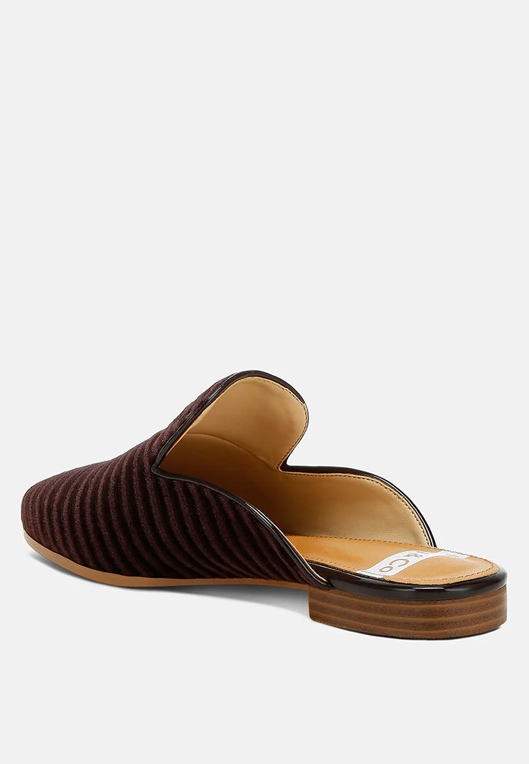 Ouzini Velvet Textured Slip On Mules - Image 3