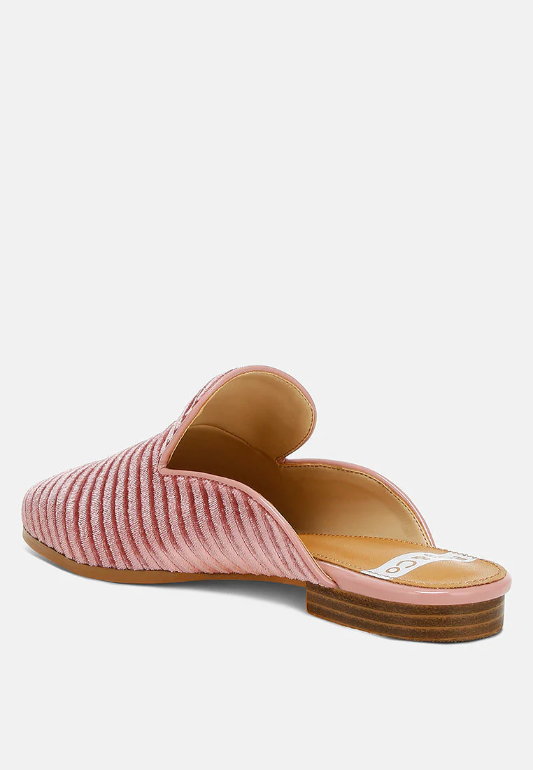 Ouzini Velvet Textured Slip On Mules - Image 8