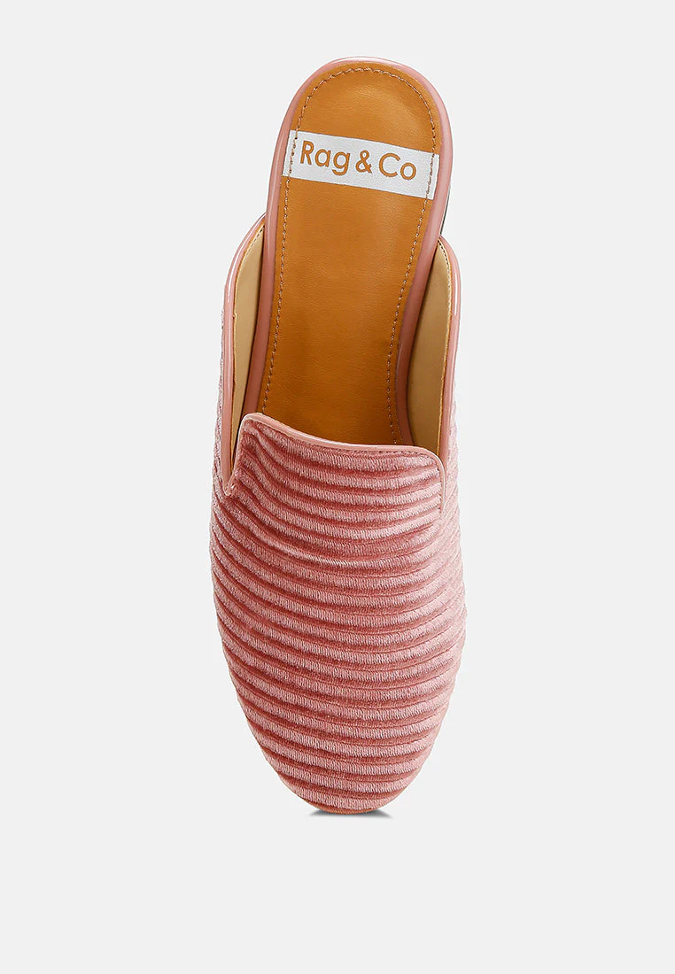 Ouzini Velvet Textured Slip On Mules - Image 9