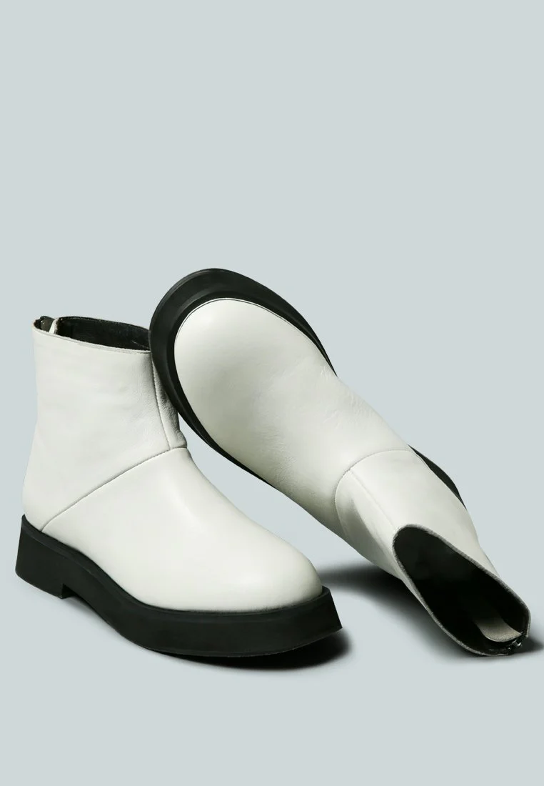 PALTROW Zip-up White Ankle Boot - Image 3