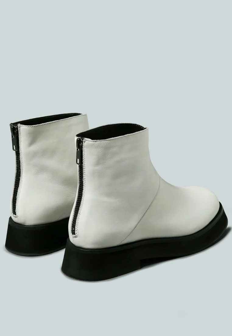PALTROW Zip-up White Ankle Boot - Image 4