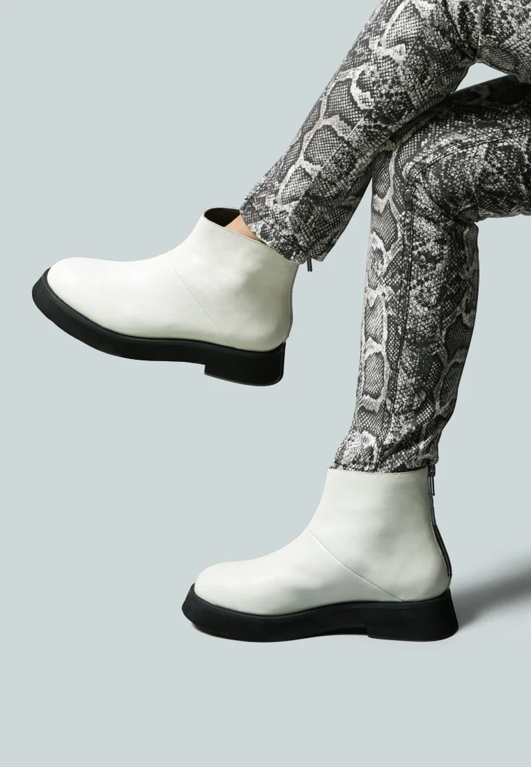 PALTROW Zip-up White Ankle Boot - Image 5