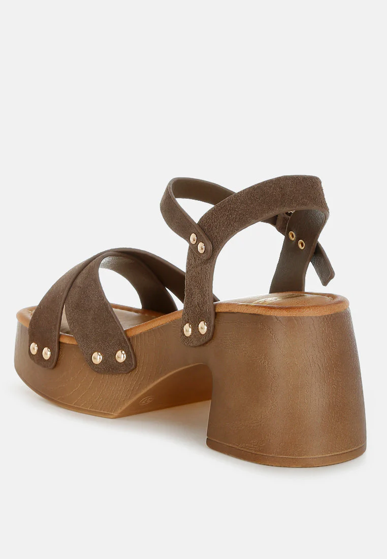Pikansa Studded Real Suede Clog Sandals - Image 3
