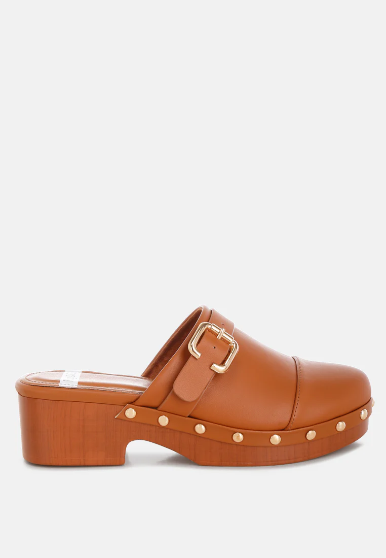 Pinto Studded Genuine Leather Clogs