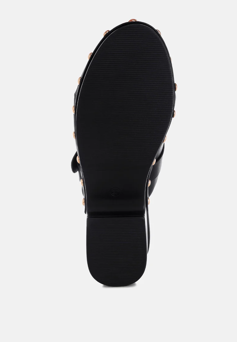 Pinto Studded Genuine Leather Clogs - Image 12