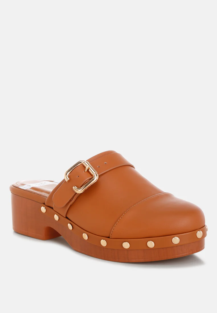 Pinto Studded Genuine Leather Clogs - Image 2