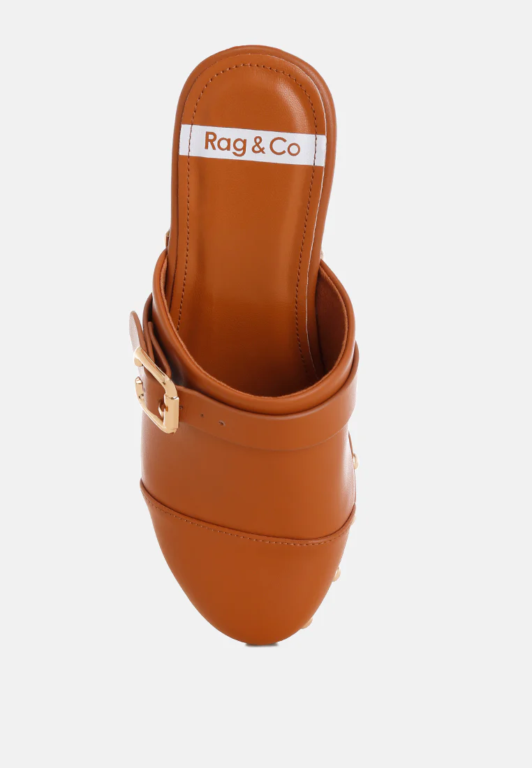 Pinto Studded Genuine Leather Clogs - Image 4
