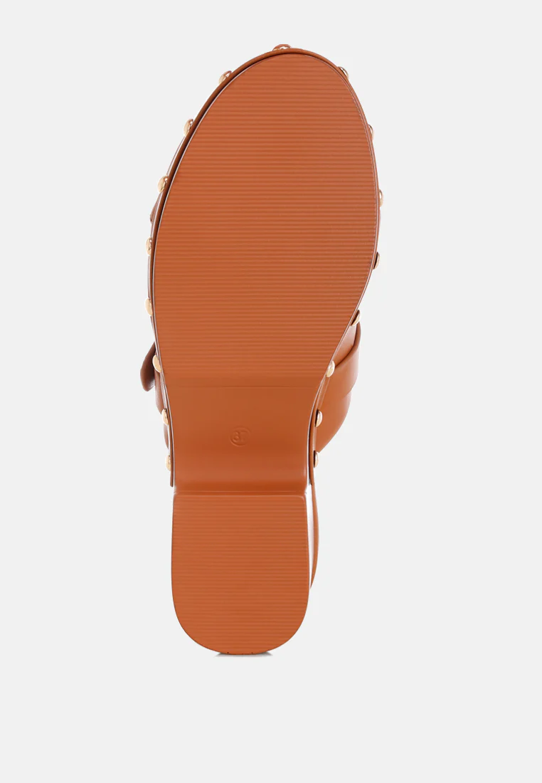 Pinto Studded Genuine Leather Clogs - Image 5