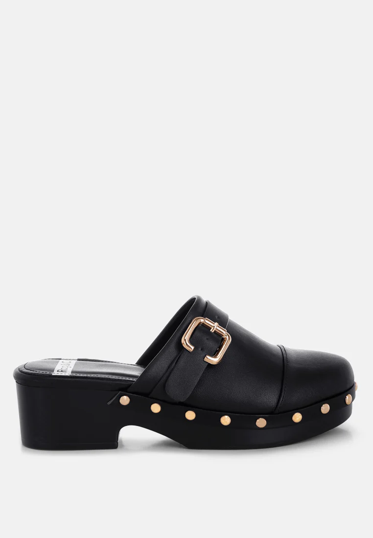 Pinto Studded Genuine Leather Clogs - Image 8