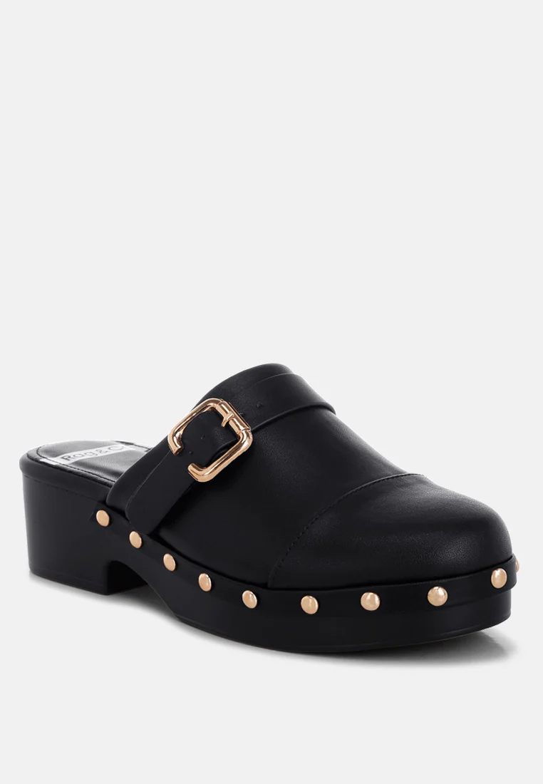 Pinto Studded Genuine Leather Clogs - Image 9