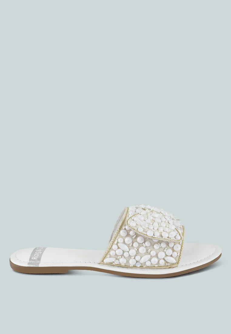 Pipa Big Bow Beaded Flats