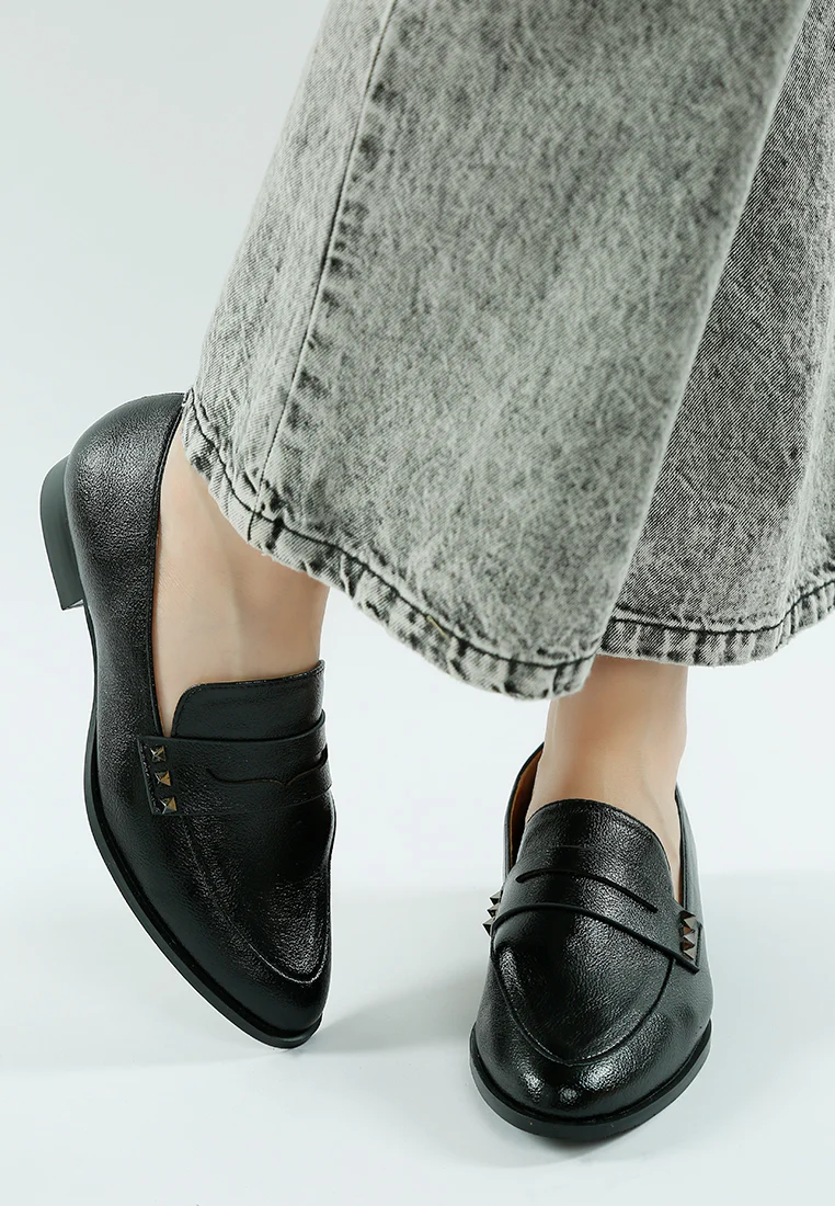 Potania Penny Strap Metallic Loafers - Image 13