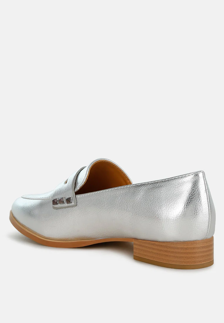 Potania Penny Strap Metallic Loafers - Image 3