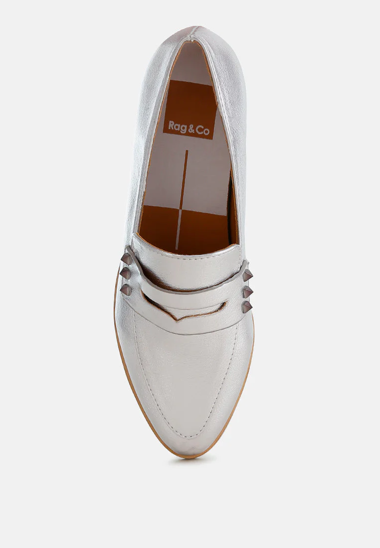 Potania Penny Strap Metallic Loafers - Image 4
