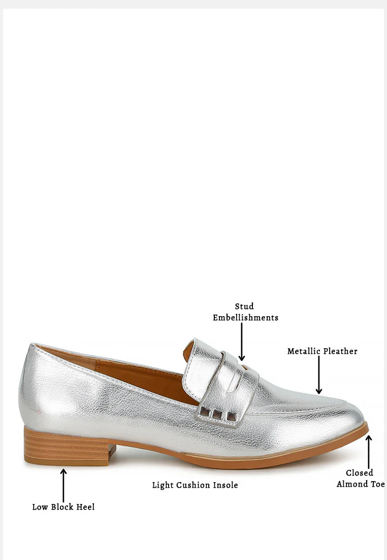 Potania Penny Strap Metallic Loafers - Image 6