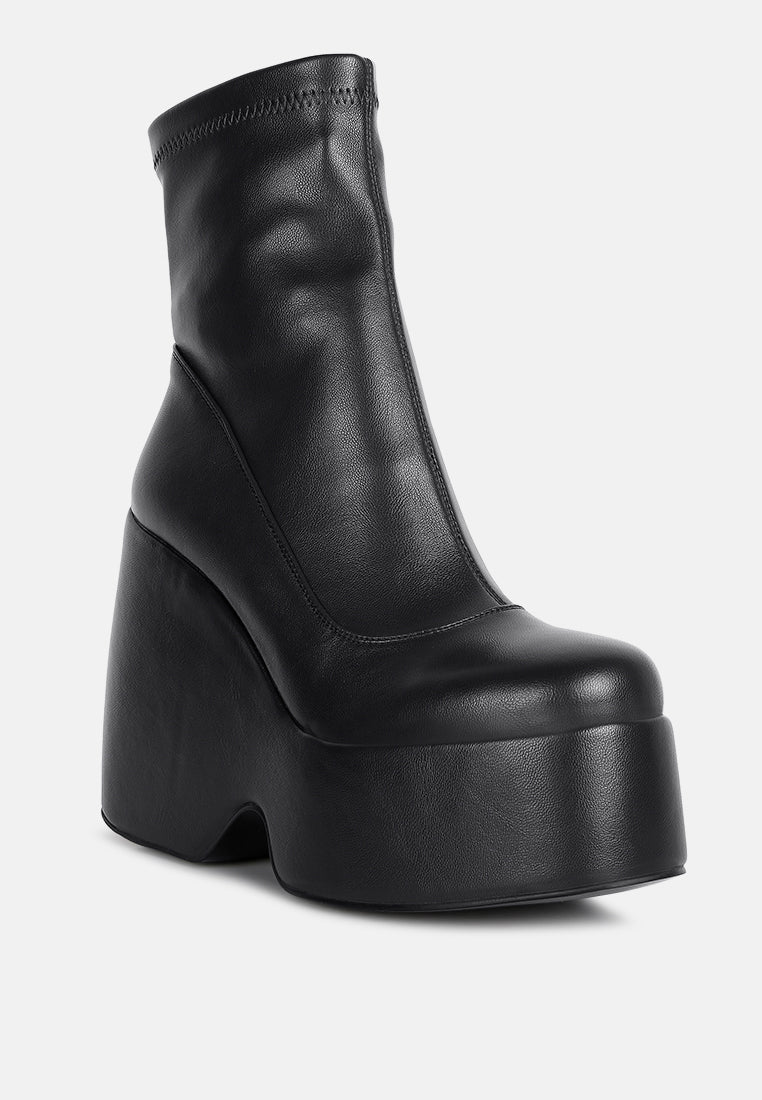 PURNELL Black High Platform Ankle Boots - Image 3