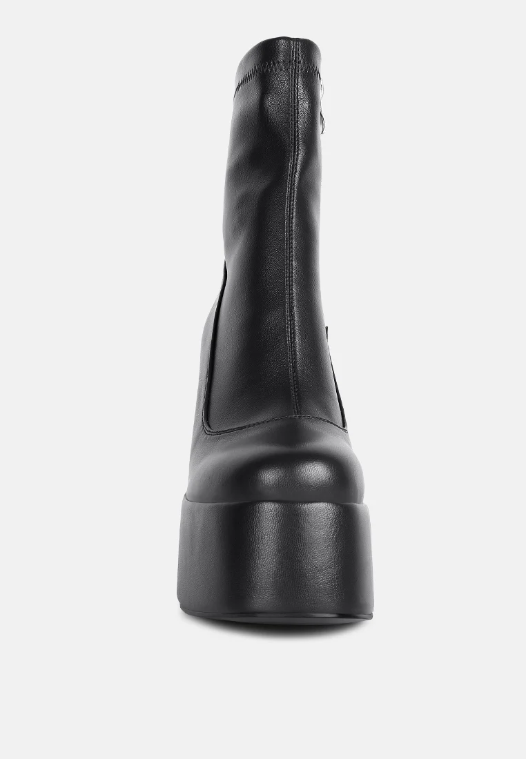 PURNELL Black High Platform Ankle Boots - Image 4
