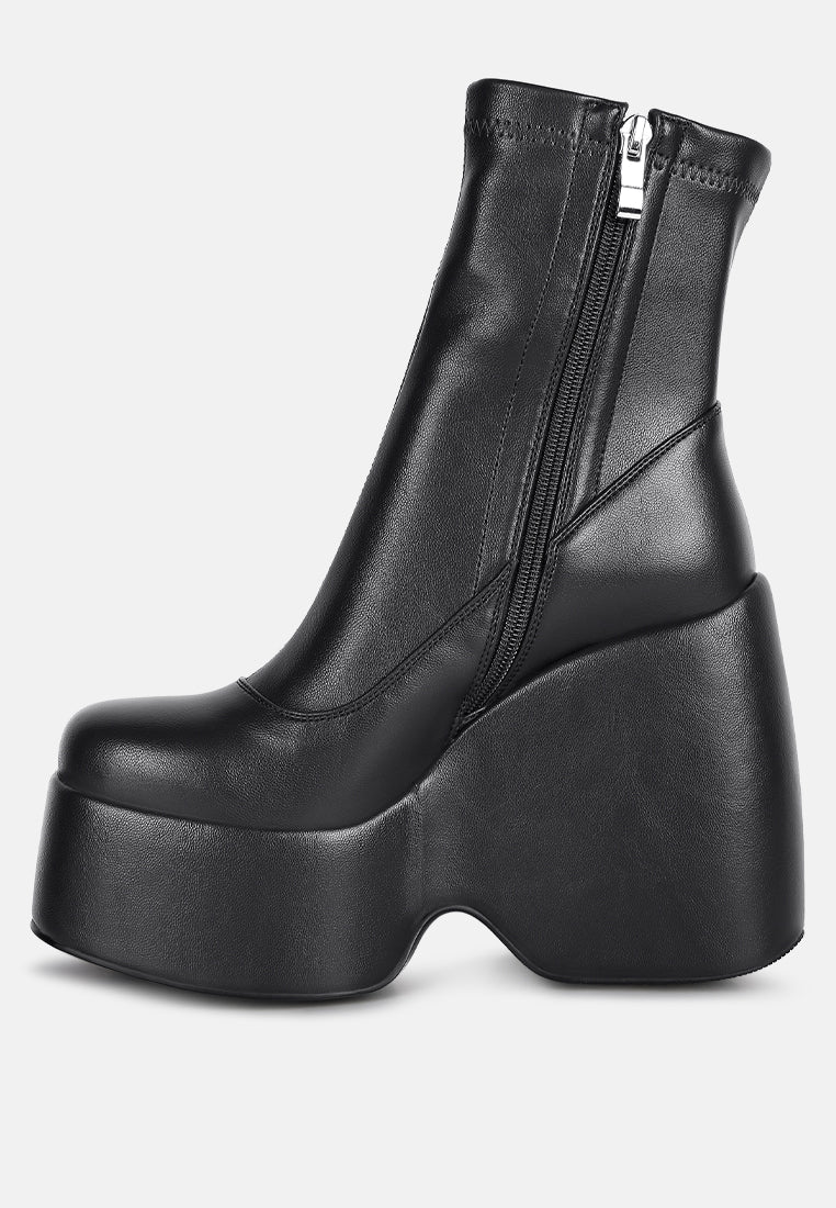 PURNELL Black High Platform Ankle Boots - Image 5