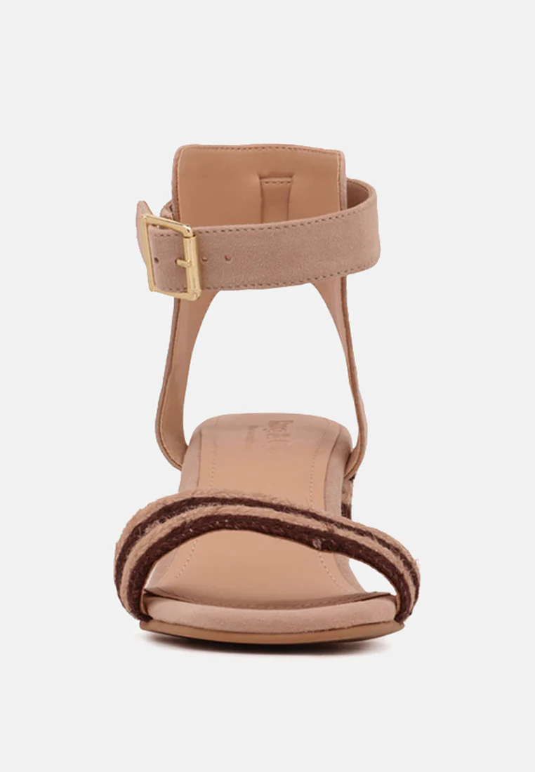 RAYNA Brown Braided Jute Strap and Suede Sandal - Image 3