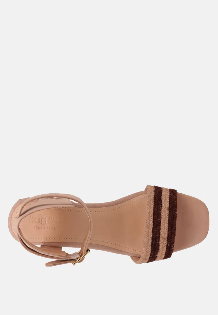 RAYNA Brown Braided Jute Strap and Suede Sandal - Image 6