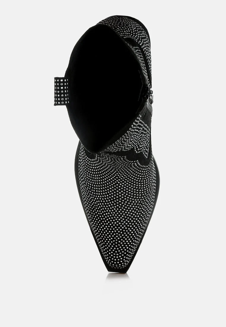 Costello Rhinestones Embellished Cowboy Boots - Image 10
