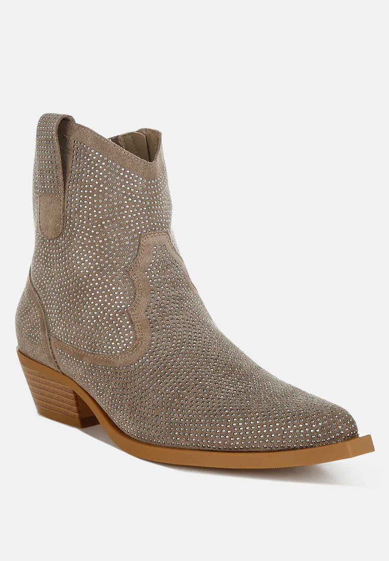 Costello Rhinestones Embellished Cowboy Boots - Image 3
