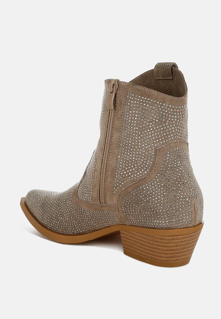 Costello Rhinestones Embellished Cowboy Boots - Image 4