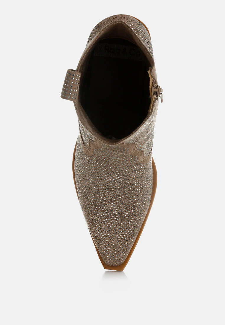 Costello Rhinestones Embellished Cowboy Boots - Image 5