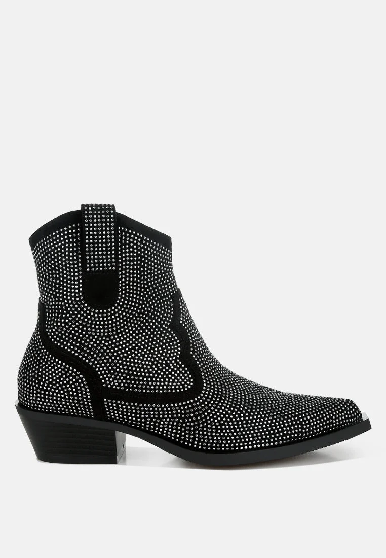 Costello Rhinestones Embellished Cowboy Boots - Image 7