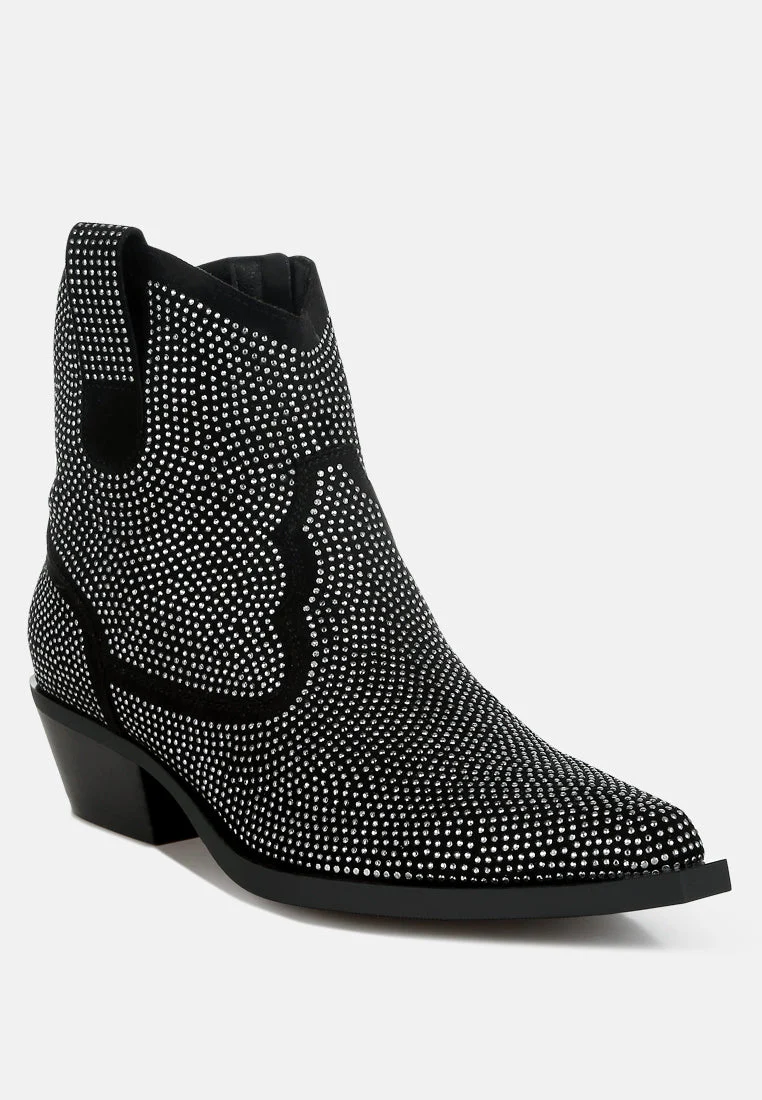 Costello Rhinestones Embellished Cowboy Boots - Image 8