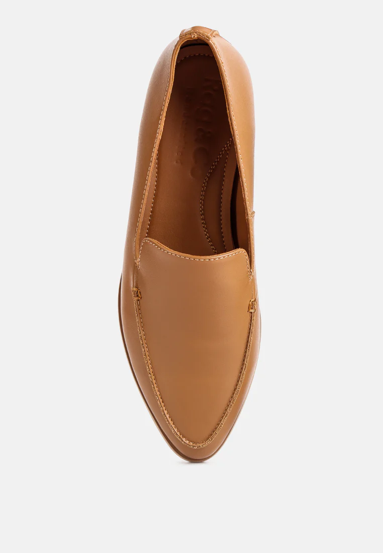 RICHELLI Metallic Sling Detail Loafers in Tan - Image 6