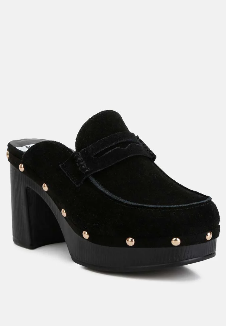Riley Genuine Suede Platform Clogs - Image 2