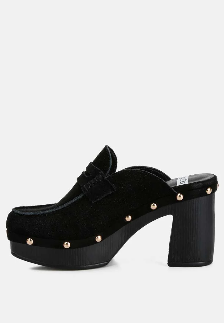 Riley Genuine Suede Platform Clogs - Image 4