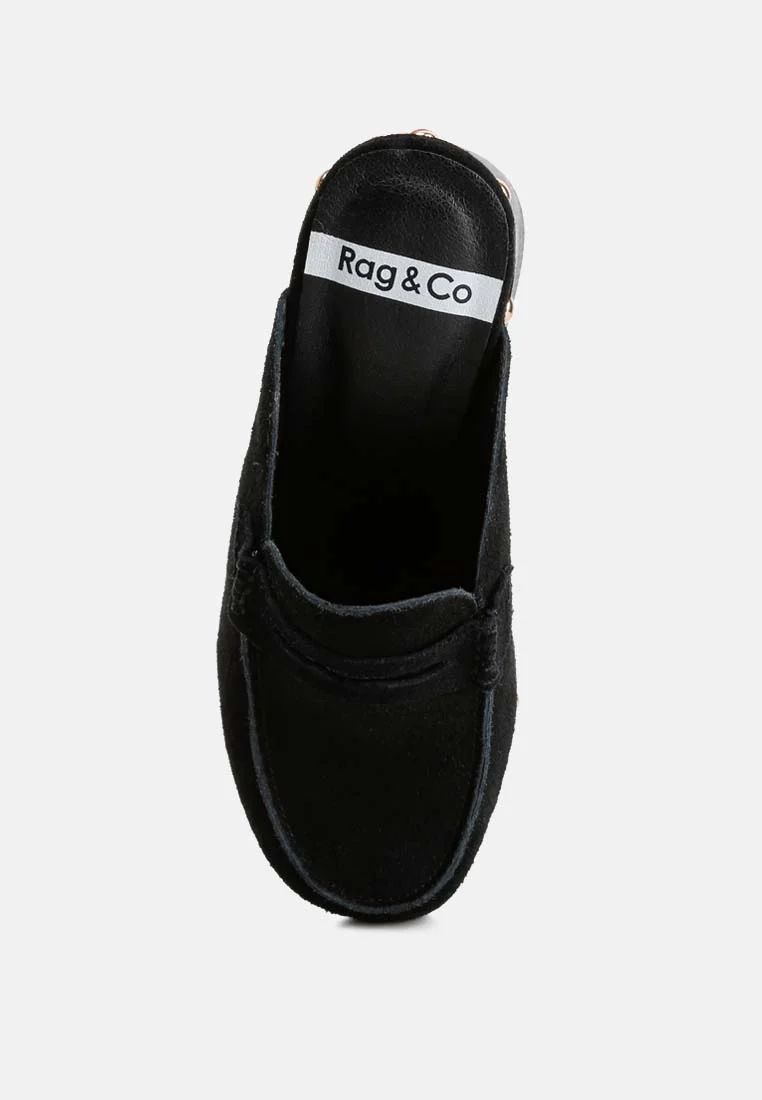 Riley Genuine Suede Platform Clogs - Image 6