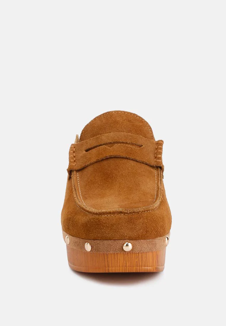 Riley Genuine Suede Platform Clogs - Image 3