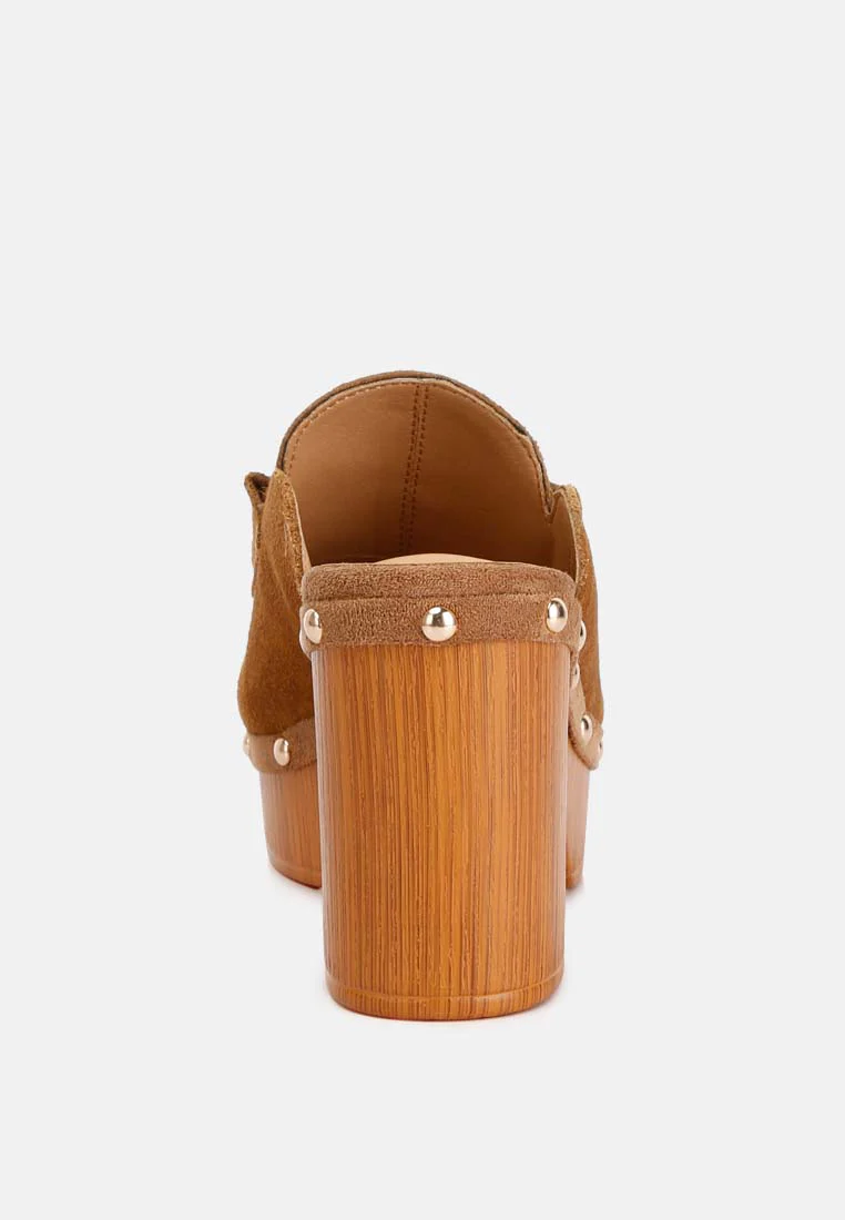 Riley Genuine Suede Platform Clogs - Image 5