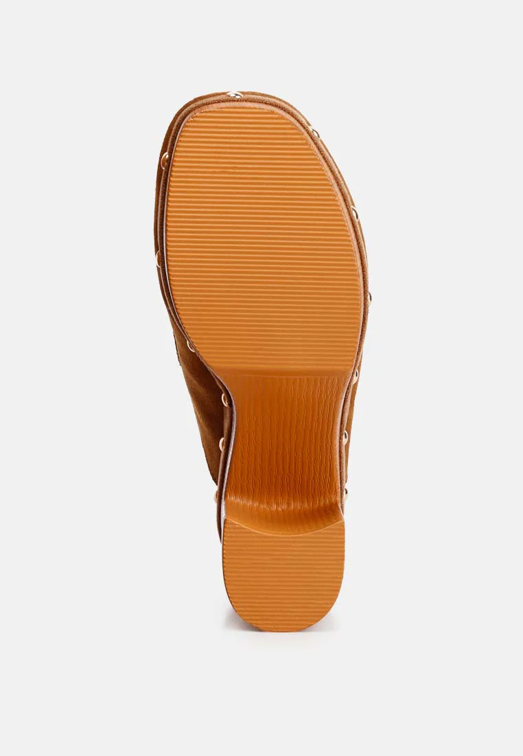 Riley Genuine Suede Platform Clogs - Image 7